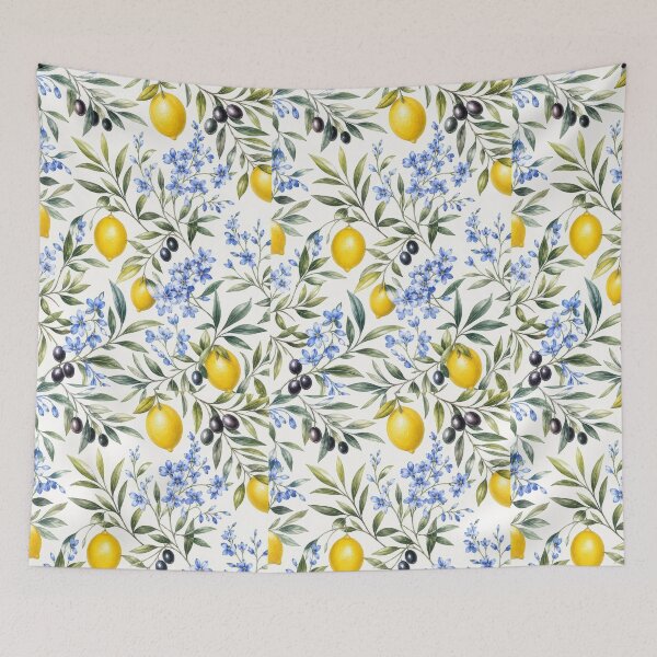 Item preview, Mediterranean Lemon Blossom Botanical Pattern designed and sold by tamoora.