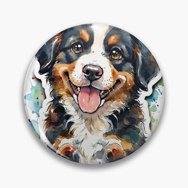 Item preview, Happy Bernese Mountain Dog Watercolor: Cute Puppy Art Gift designed and sold by ShadowArtEG.