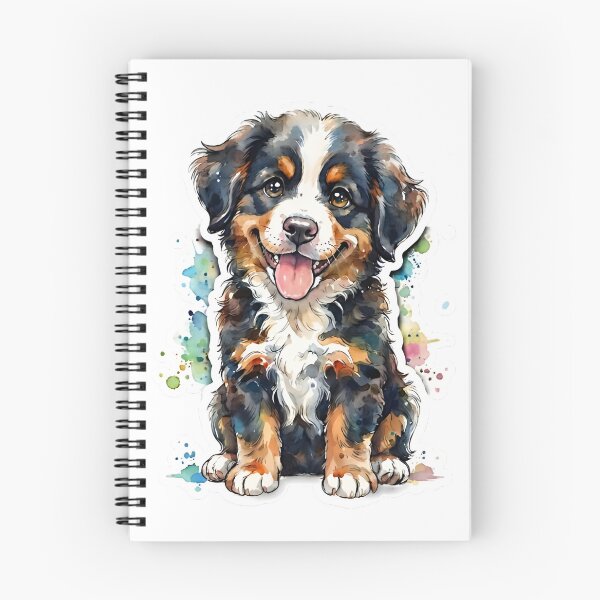 Item preview, Happy Bernese Mountain Dog Watercolor: Cute Puppy Art Gift designed and sold by ShadowArtEG.
