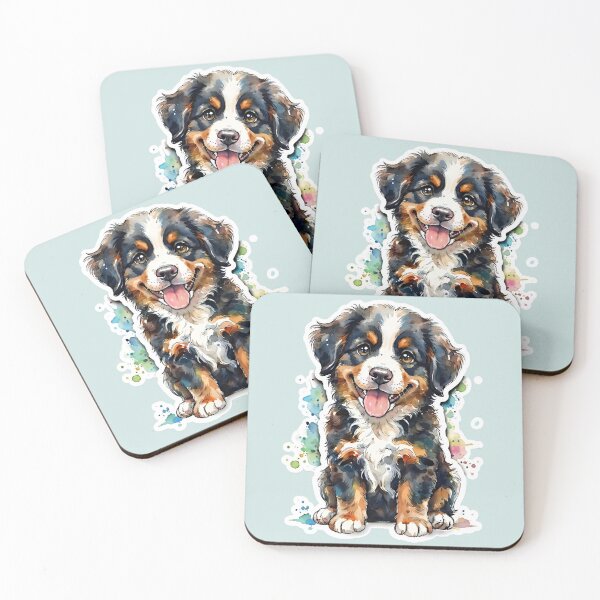 Item preview, Happy Bernese Mountain Dog Watercolor: Cute Puppy Art Gift designed and sold by ShadowArtEG.