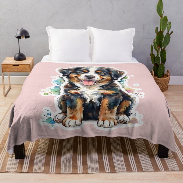 Item preview, Happy Bernese Mountain Dog Watercolor: Cute Puppy Art Gift designed and sold by ShadowArtEG.