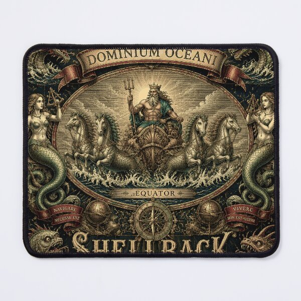 Item preview, Trusty Shellback Dominium Oceani Antique Maritime Art designed and sold by RoyalOrderGallery.