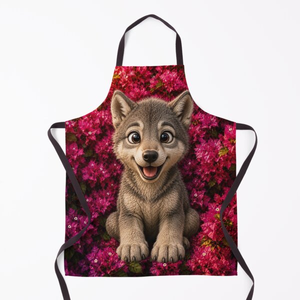 Item preview, Cute Smiling Wolf Pup in Bougainvillea designed and sold by Rohan132.