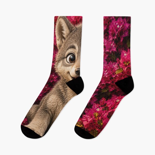 Item preview, Cute Smiling Wolf Pup in Bougainvillea designed and sold by Rohan132.