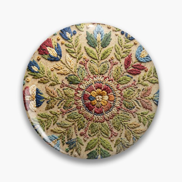 Item preview, Botanical Embroidery Art | Vintage Floral Folk Pattern Illustration designed and sold by BrainCurves.