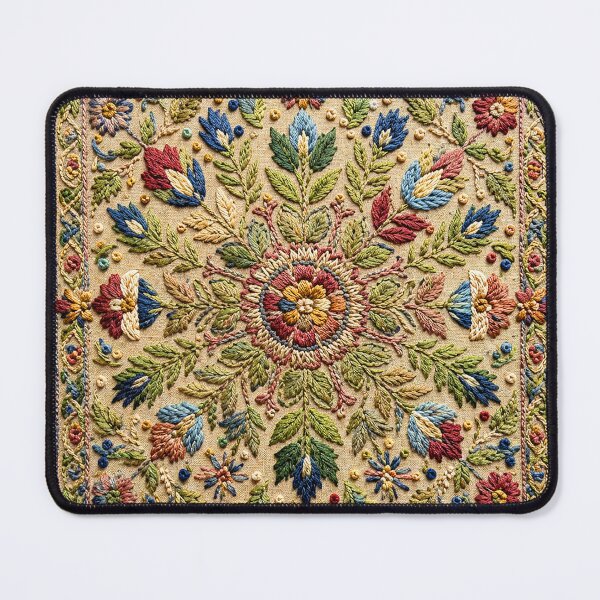 Item preview, Botanical Embroidery Art | Vintage Floral Folk Pattern Illustration designed and sold by BrainCurves.