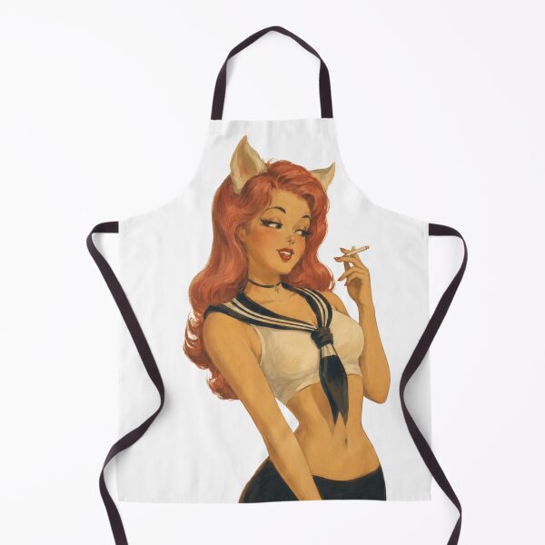 Item preview, Gothic Fox Girl Retro Pin-Up – Vintage Original Character Art designed and sold by Cosplayvintage.