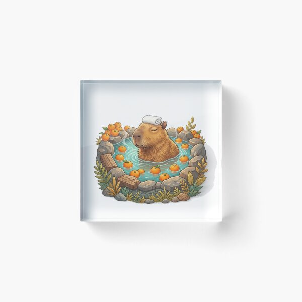 Item preview, Capybara in a Relaxing Bath with Oranges designed and sold by cosmic crest creations.