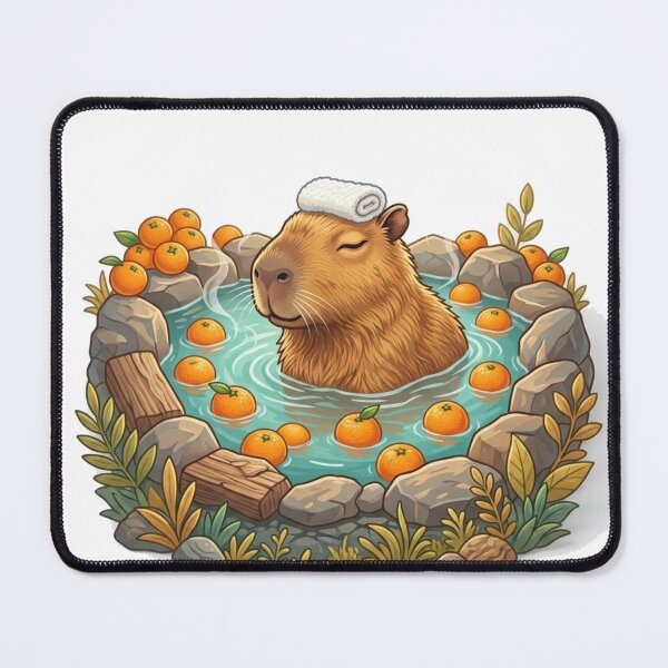 Item preview, Capybara in a Relaxing Bath with Oranges designed and sold by cosmic crest creations.