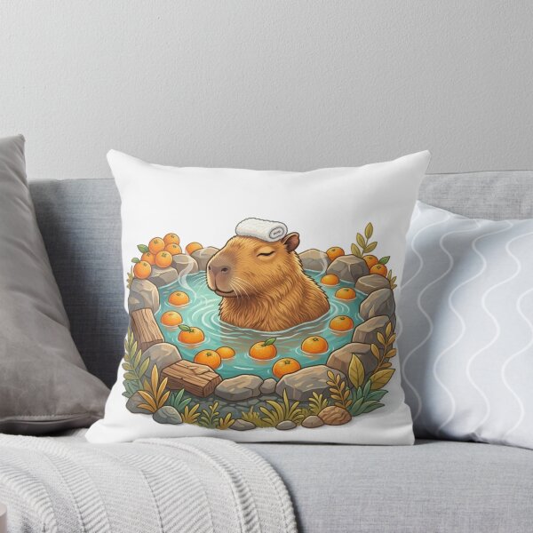 Item preview, Capybara in a Relaxing Bath with Oranges designed and sold by cosmic crest creations.