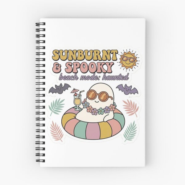 Item preview, Sunburnt & Spooky Sticker, Summerween Ghost Sticker, Cute Beach Ghost Aesthetic, Haunted Summer Vibes, Funny Halloween Summer Sticker designed and sold by theintentionalteacher.