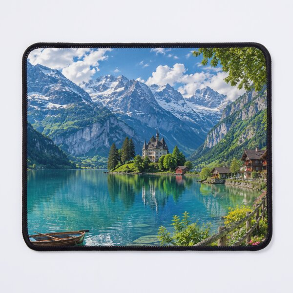 Item preview, Alpine Lake Between Snowy Mountains designed and sold by JuViRo.