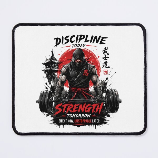 Item preview, Ninja Gym Warrior Sticker PNG | Discipline Today Strength Tomorrow | Motivational Fitness Die-Cut Sticker designed and sold by ashwin131.