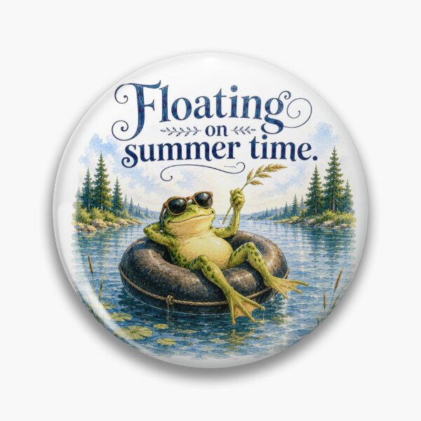 Item preview, Floating On Summer Time Funny Frog Inner Tube River designed and sold by AQUILAKREO.