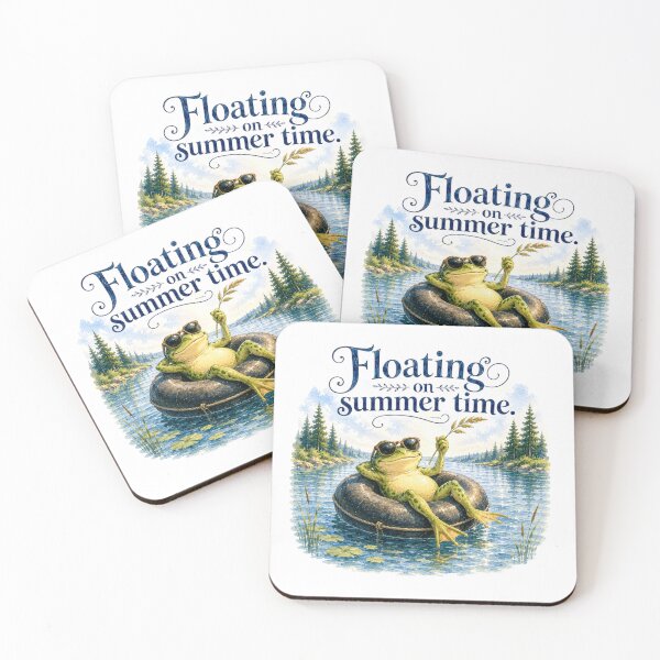 Item preview, Floating On Summer Time Funny Frog Inner Tube River designed and sold by AQUILAKREO.