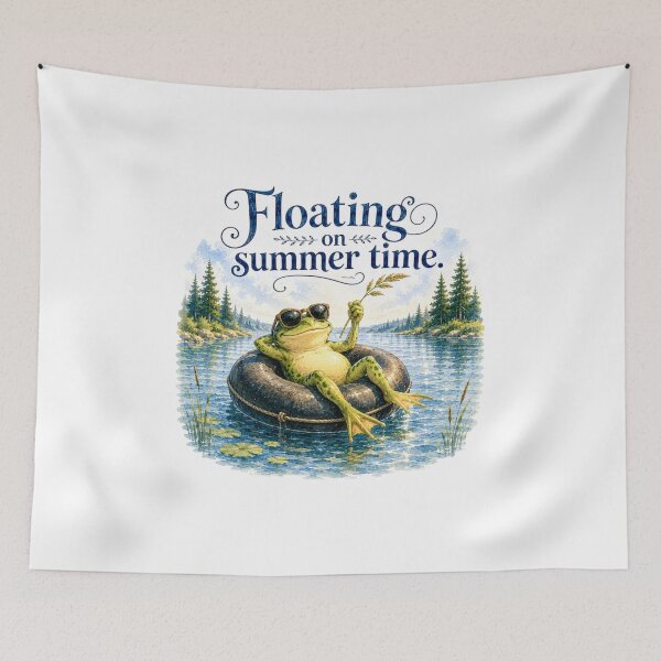 Item preview, Floating On Summer Time Funny Frog Inner Tube River designed and sold by AQUILAKREO.