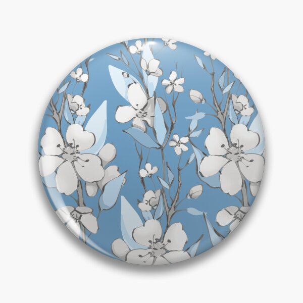 Artikelvorschau, Blue and White Floral Seamless Pattern entworfen und verkauft von minbadesign.