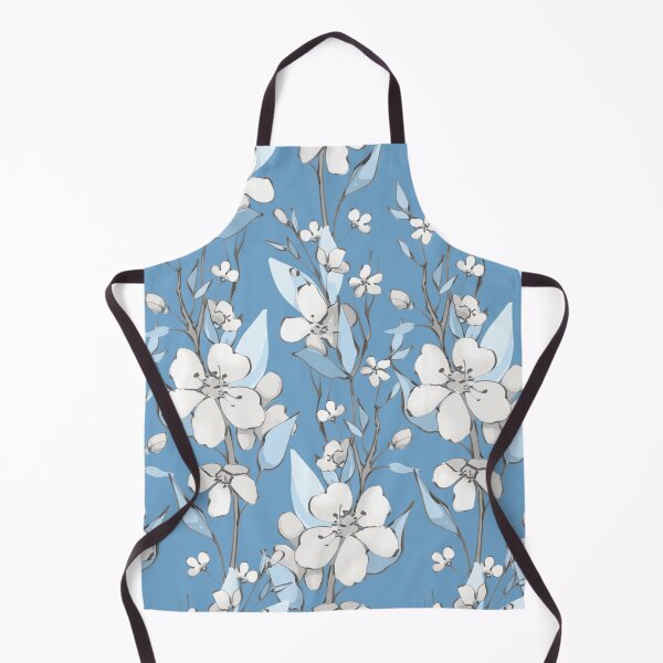 Item preview, Blue and White Floral Seamless Pattern designed and sold by minbadesign.