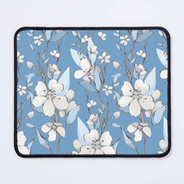 Item preview, Blue and White Floral Seamless Pattern designed and sold by minbadesign.