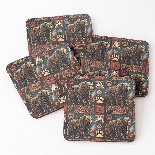 Item preview, Bear Tribal Lightning Pattern designed and sold by ZhivanCrimson.