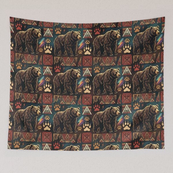 Item preview, Bear Tribal Lightning Pattern designed and sold by ZhivanCrimson.