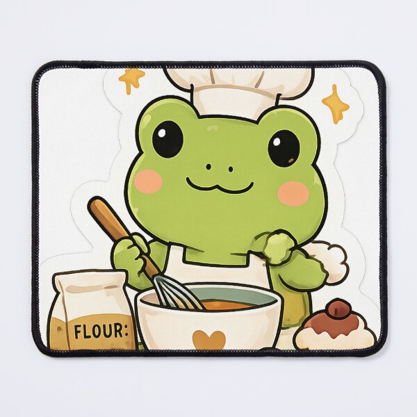Item preview, Cute Frog Baker Sticker designed and sold by denybz.