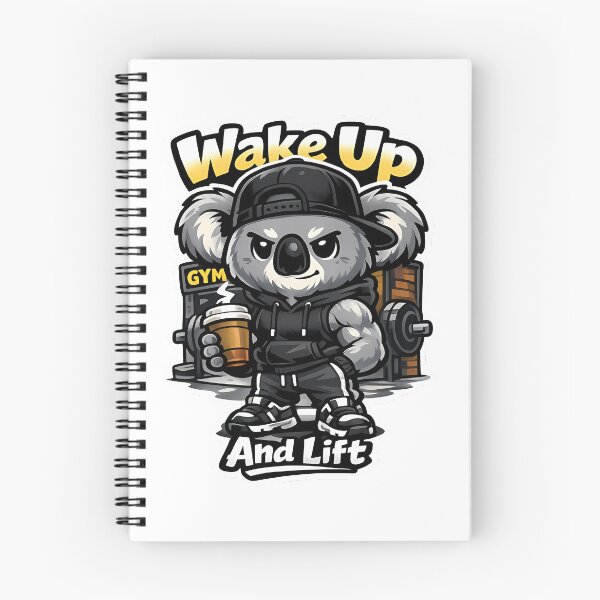 Item preview, Wake Up And Lift Koala – Coffee Gym Cartoon Mascot Sticker designed and sold by Aesthicer.
