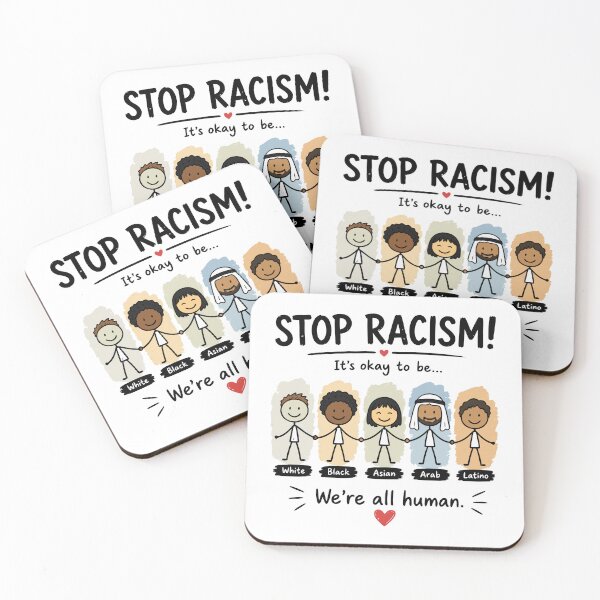 Item preview, Stop racism we're all human designed and sold by HandicraftArt.
