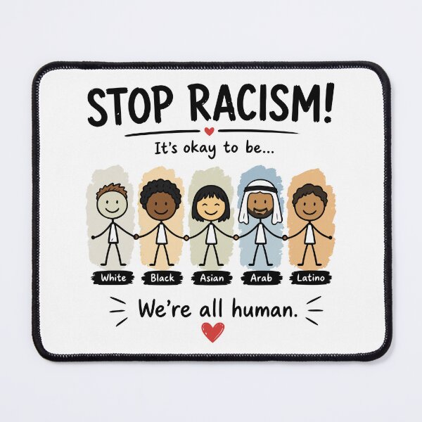 Item preview, Stop racism we're all human designed and sold by HandicraftArt.