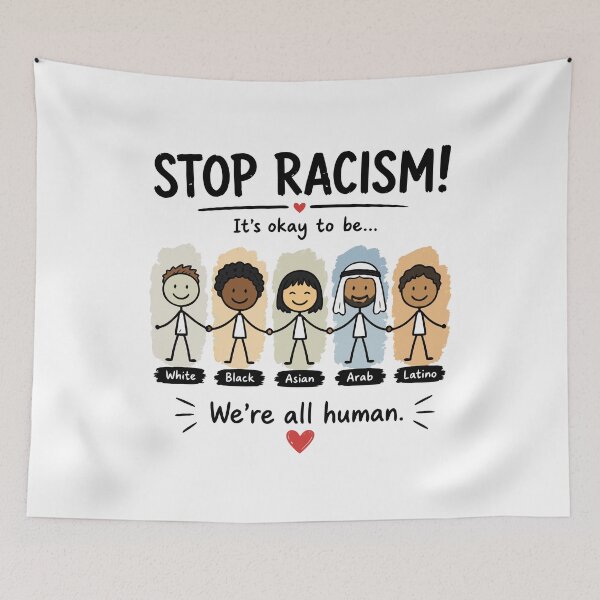 Item preview, Stop racism we're all human designed and sold by HandicraftArt.