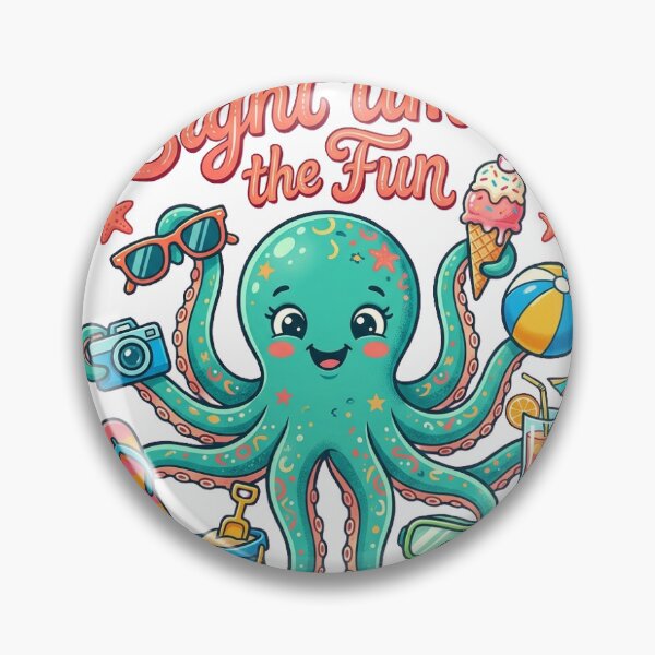Item preview, Eight Times The Fun Funny Summer Octopus Tee designed and sold by 7Four1 Designs.