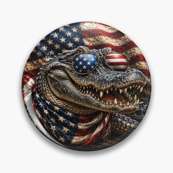 Item preview, American Alligator with USA Flag Sunglasses designed and sold by reanacreations.