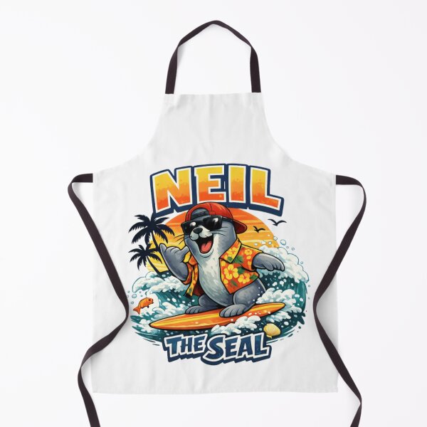 Item preview, Neil the Seal Surfing Retro Sunset Hawaiian Shirt Funny Beach Animal designed and sold by CatLovers Studio.