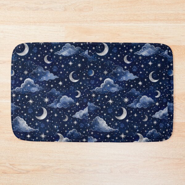 Item preview, Moonlit Clouds and Stars Celestial Pattern designed and sold by tamoora.