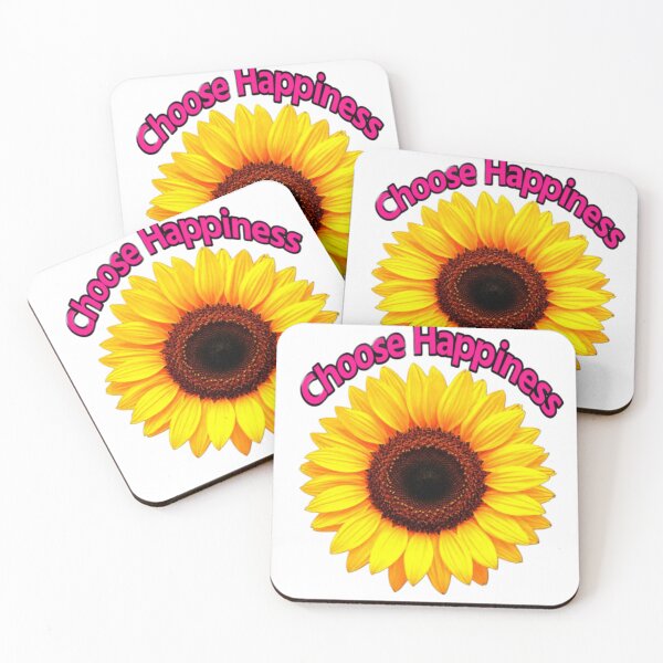 Item preview, ​Cute Sunflower Choose Happiness Positive Quote Art designed and sold by Artgirldhanya.