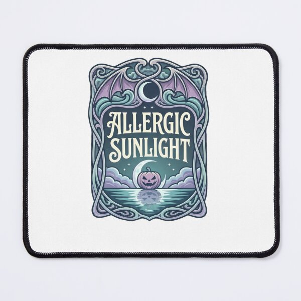 Item preview, Allergic to Sunlight Sticker Gothic Vampire Bat Halloween Aesthetic Vinyl Sticker designed and sold by Omarmadani.