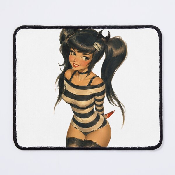 Item preview, Gothic Devil Girl Retro Pin-Up – Vintage Original Character Art designed and sold by Cosplayvintage.