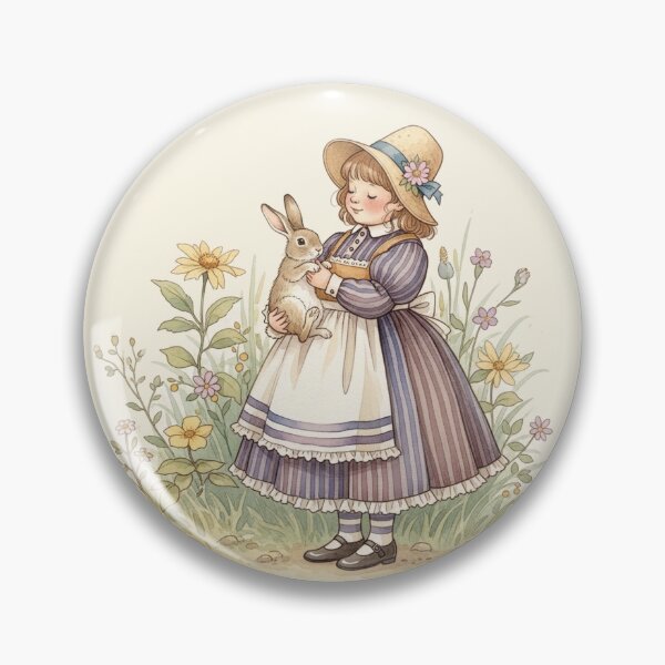 Item preview, A Little Girl and Her Bunny Friend in the Garden designed and sold by Pasteltone.