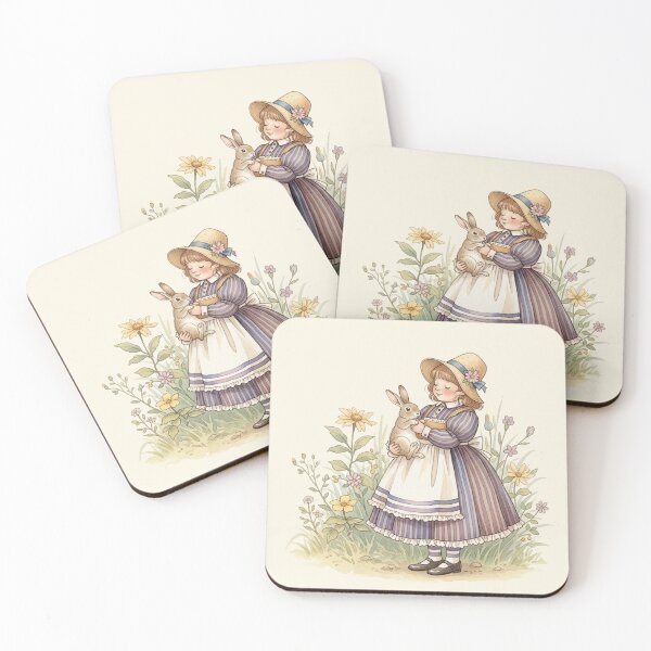 Item preview, A Little Girl and Her Bunny Friend in the Garden designed and sold by Pasteltone.