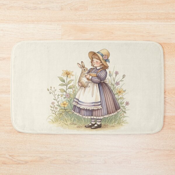 Item preview, A Little Girl and Her Bunny Friend in the Garden designed and sold by Pasteltone.