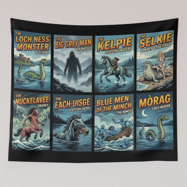 Item preview, Scottish Cryptid Legends Retro Pop Art Collection designed and sold by redsharkuk.
