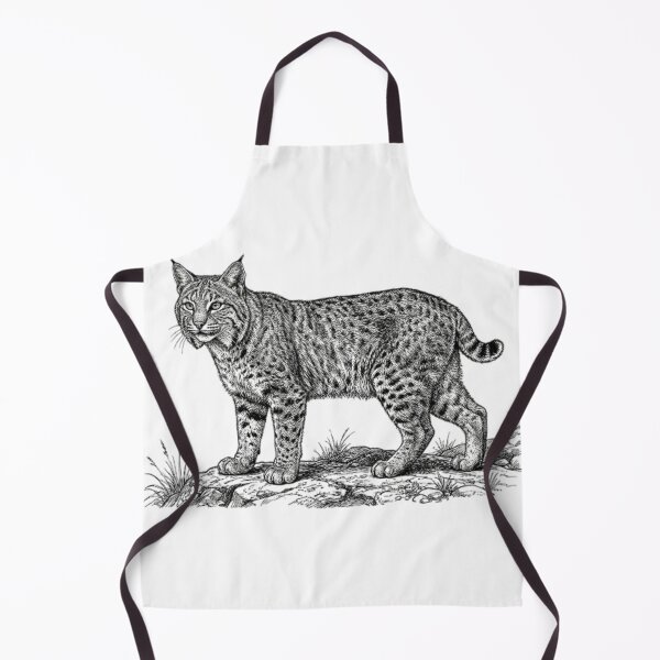 Item preview, Realistic fine line black and white bobcat designed and sold by Minimalisticaly.