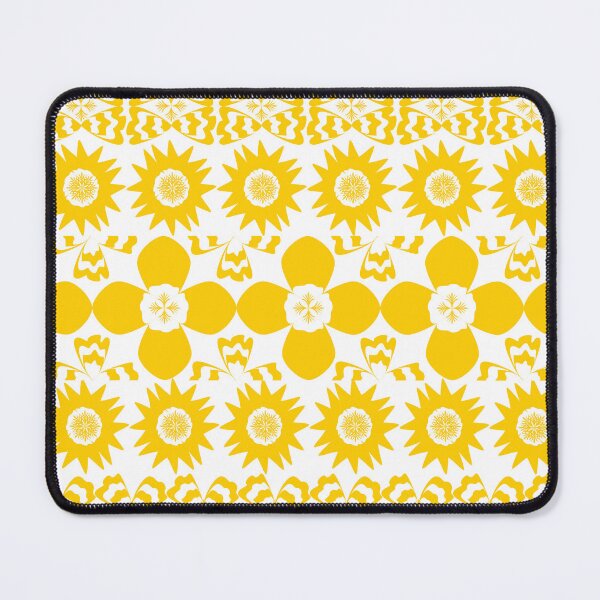 Item preview, Bright Yellow Floral Seamless Pattern with Abstract Flower Motifs designed and sold by Ei-Ei.