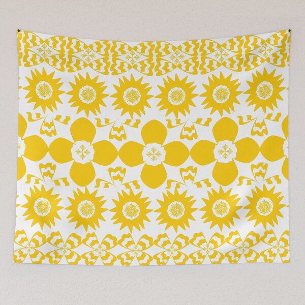 Item preview, Bright Yellow Floral Seamless Pattern with Abstract Flower Motifs designed and sold by Ei-Ei.