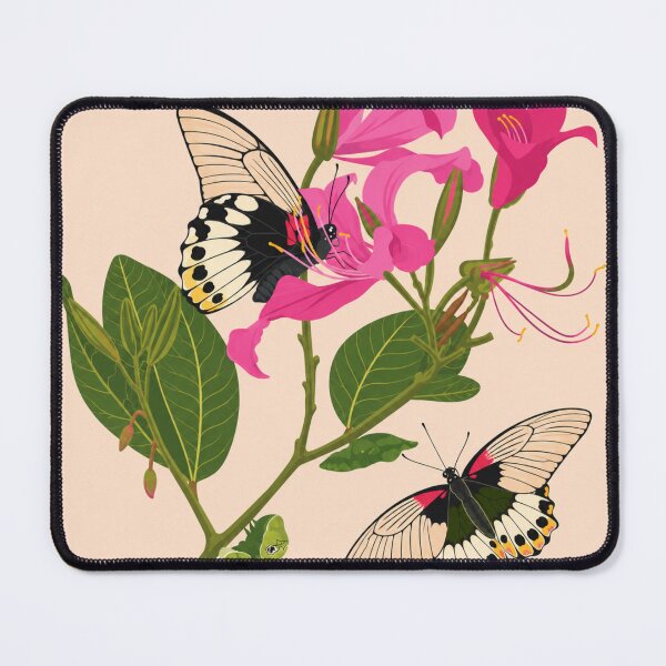 Item preview, Butterflies, Caterpillar and Pink Lily Botanical Illustration designed and sold by minbadesign.