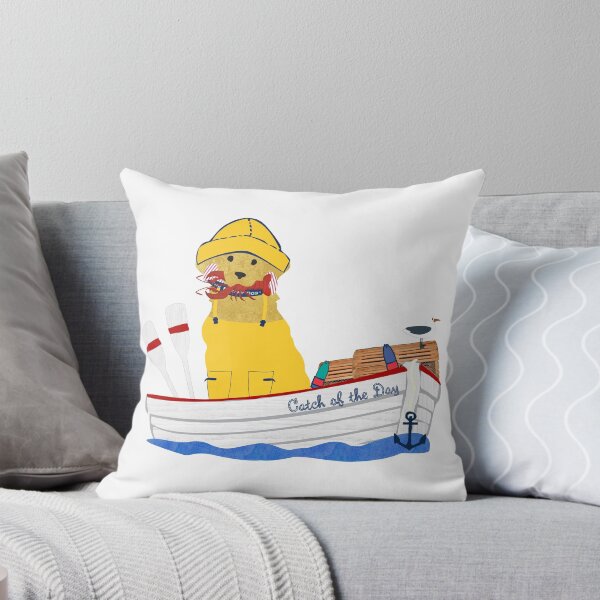 Item preview, Preppy Golden Retriever Lobsterman Aboard The Catch of the Day designed and sold by emrdesigns.