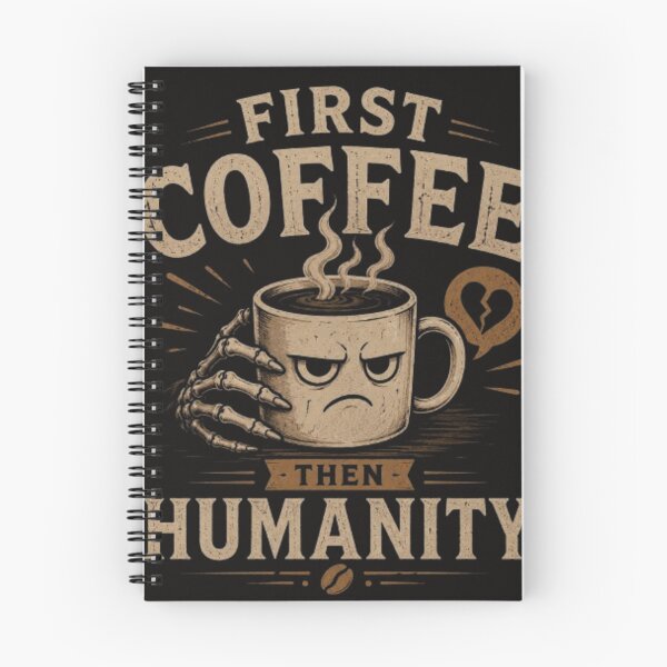 Item preview, First Coffee, Then Humanity | Funny Vintage Coffee Lover T-Shirt designed and sold by YoussefKaido01.