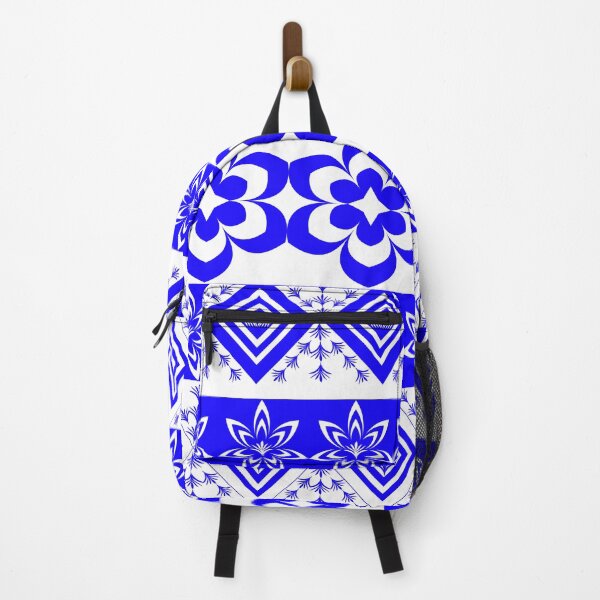 Item preview, Indigo Blue Floral and Geometric Seamless Border Pattern with Diamond Motifs designed and sold by Ei-Ei.