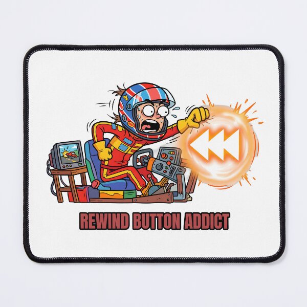 Item preview, Rewind Button Addict - Sim Racing Humor designed and sold by GarageGraphics.