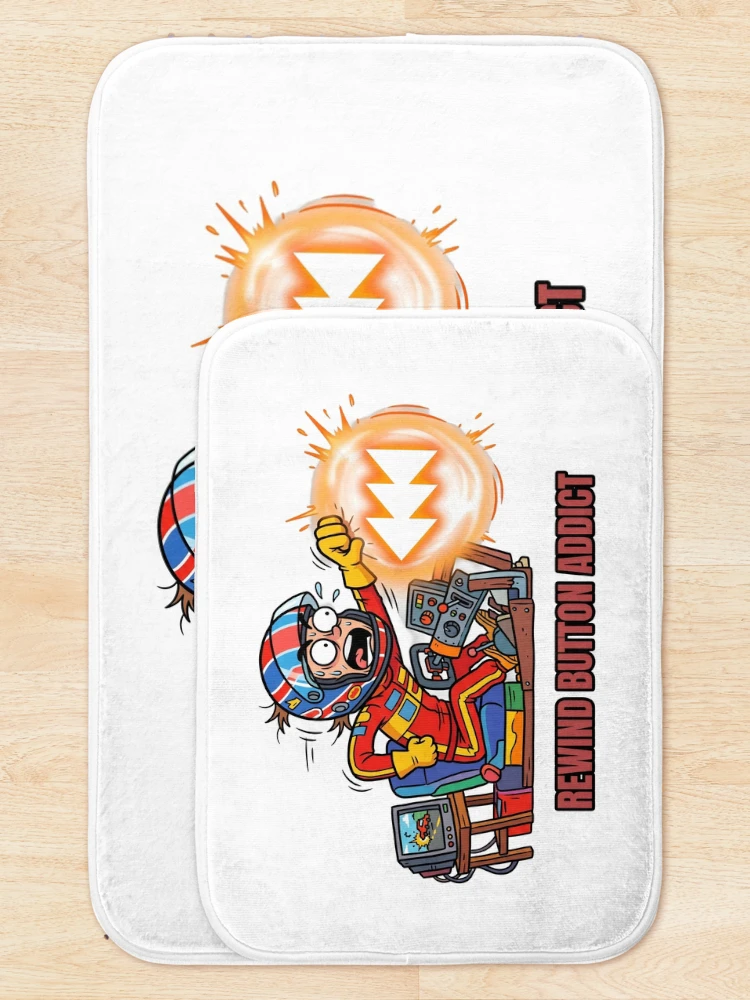 Thumbnail 5 of 6, Bath Mat, Rewind Button Addict - Sim Racing Humor designed and sold by GarageGraphics.